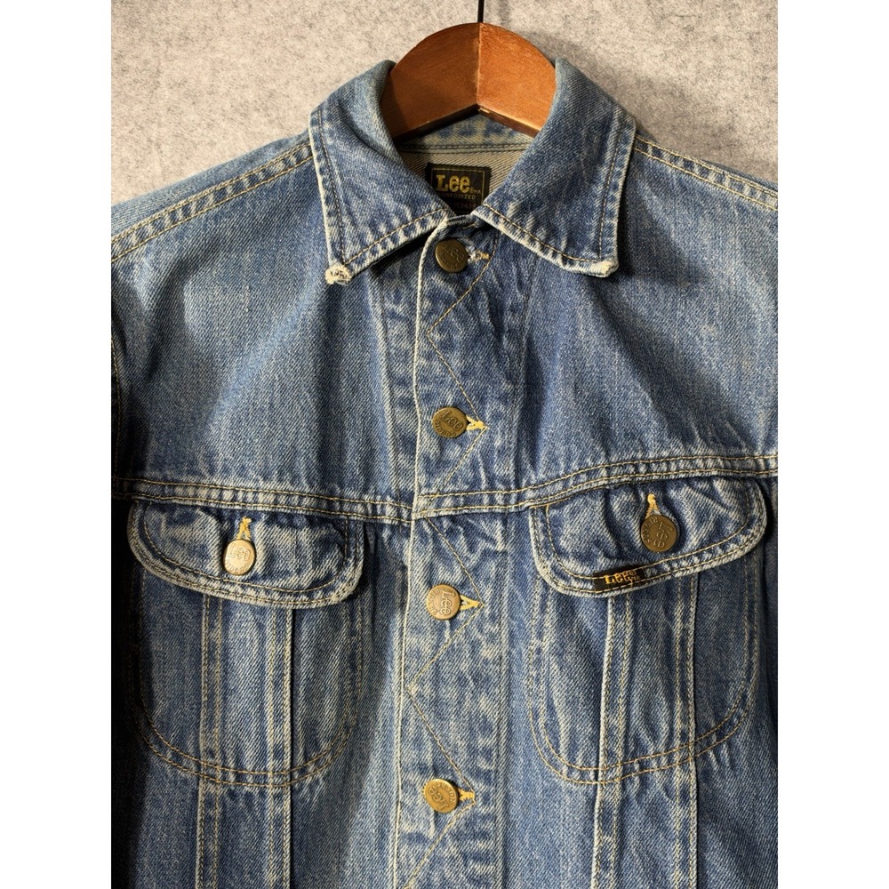 Vintage 70s Lee Riders Sanforized Denim Jacket USA PATD-153438 Union Made Small